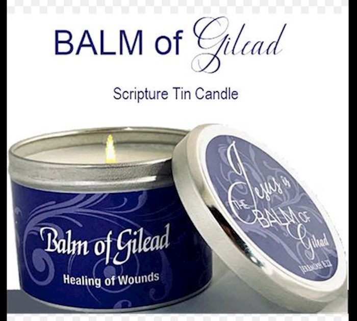 {=Candle-Balm Of Gilead w/Scripture Tin-6 Oz}