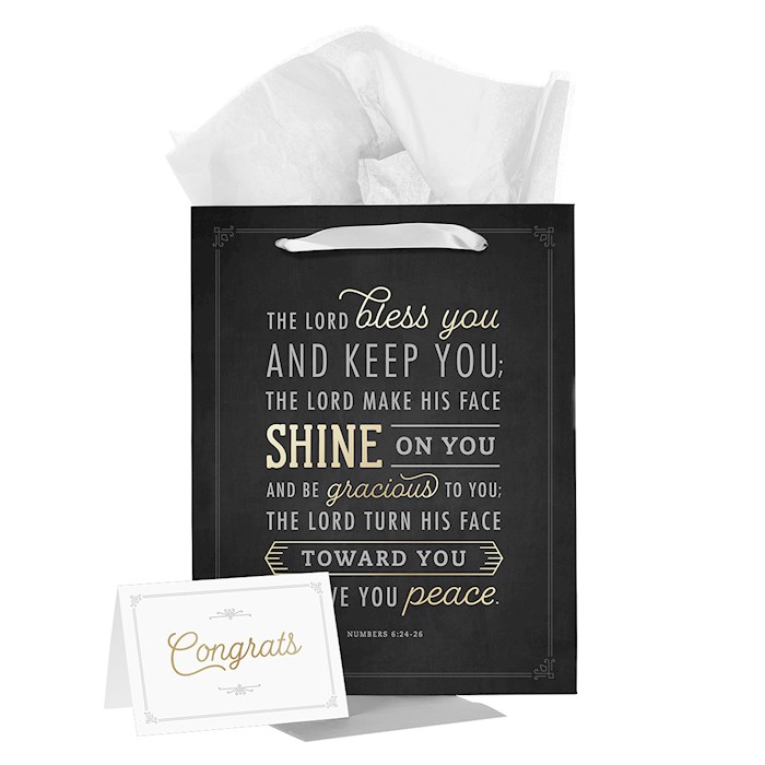 {=Gift Bag w/Card-Large Portrait-The Lord Bless You and Keep You Num. 6:24-26}