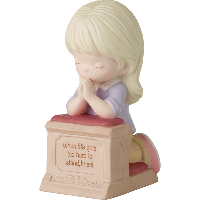 {=Figurine-When Life Gets Too Hard To Stand  Kneel Blonde Hair/Light Skin (4.75")}