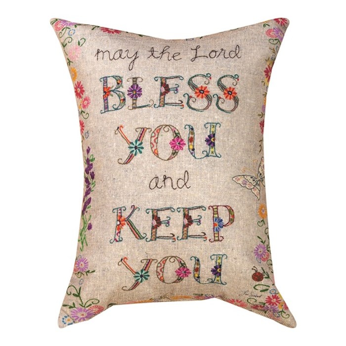 {=Pillow-May The Lord Bless You And Keep You-Climaweave (18" x 13")}