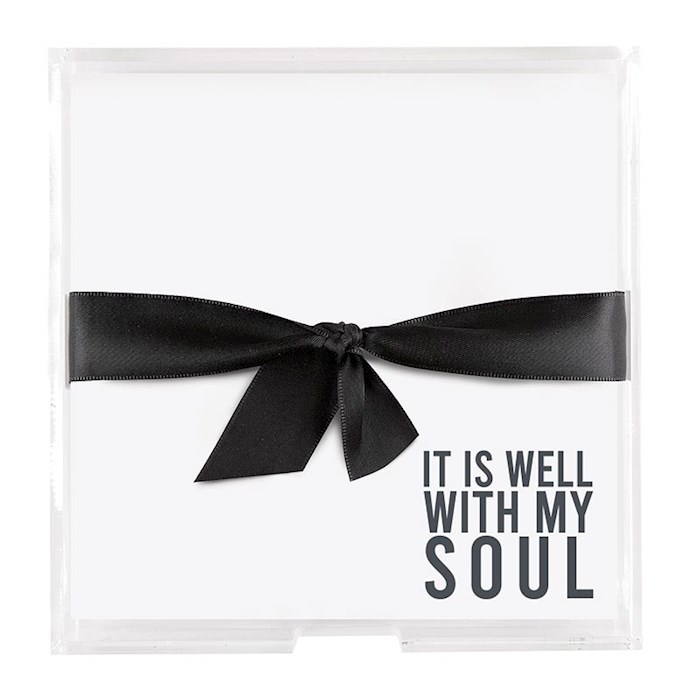 {=Notepaper Trays w/125 Sheets-It Is Well With My Soul (10" x 4.3")}