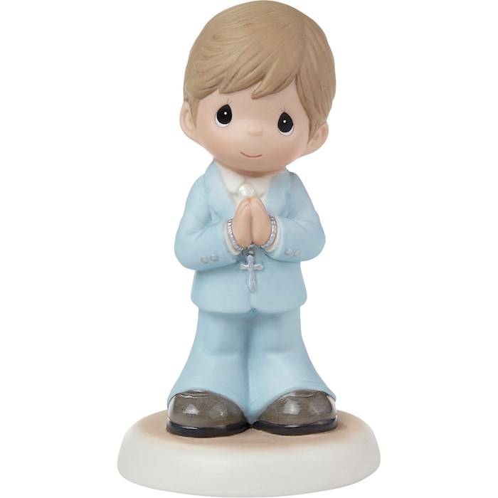 {=Figurine-Blessings On Your First Communion-Boy (Brunette)}