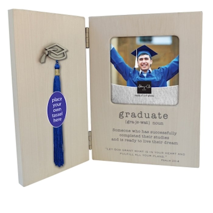{=Frame-Graduate-Hinged w/Place For Tassel (Holds 4 x 4 Photo)}