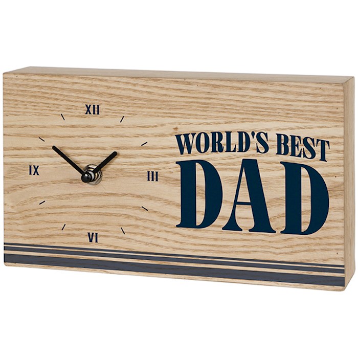 {=Desk Clock-Worlds Best Dad (9" x 5" x 1.5")}