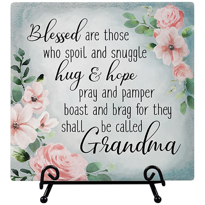 {=Easel Plaque-Blessed Grandma (6" x 6")}