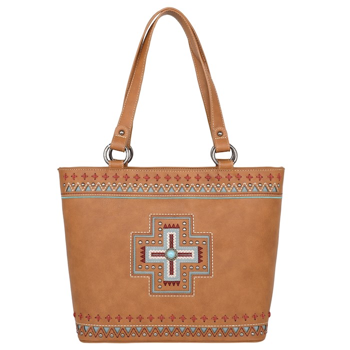 {=Tote-Aztec Cross (Concealed Carry)-Brown}