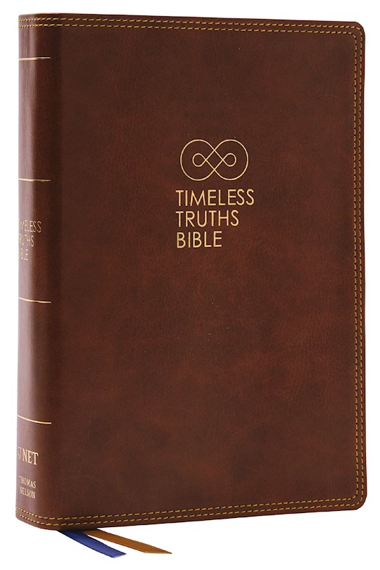 {=NET Timeless Truths Bible (Comfort Print)-Brown Leathersoft}