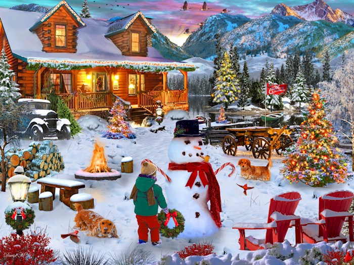 {=Jigsaw Puzzle-Christmas Cabin (550 Pieces)}