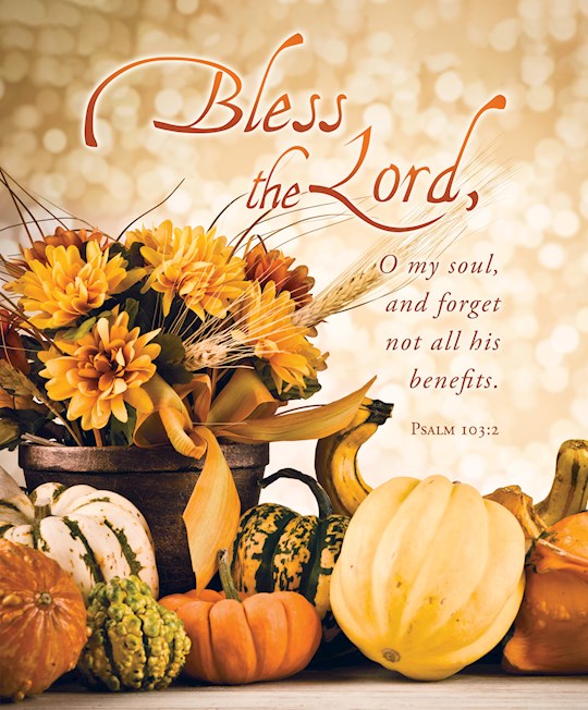 {=Bulletin-Bless The Lord/Pumpkins (Psalm 103:2 KJV)-Legal Size (Pack Of 100)}