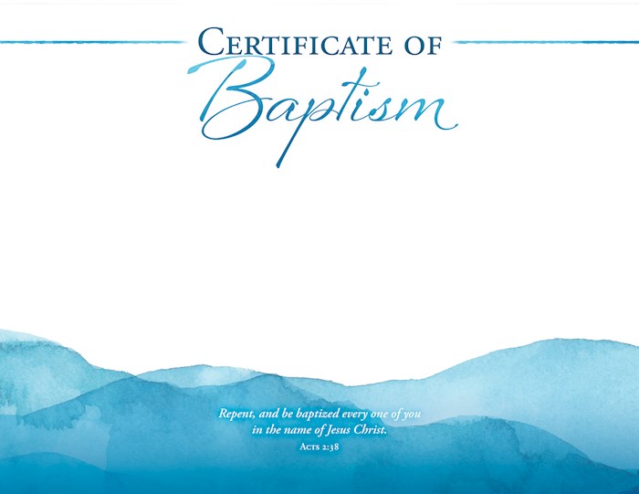 {=Certificate-Baptism (8.5x11) (Acts 2:38) (Pack Of 6)}