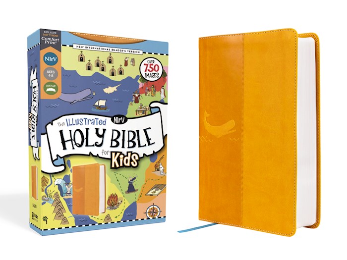 {=NIrV The Illustrated Holy Bible For Kids (Comfort Print)-Yellow Leathersoft}