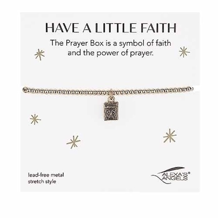 {=Bracelet-Gold Prayer Box-Gold-Stretch W/ Gift Bag}