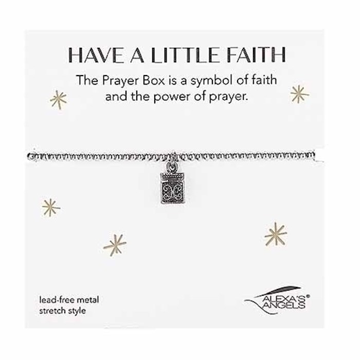 {=Bracelet-Silver Prayer Box-Silver-Stretch W/ Gift Bag}