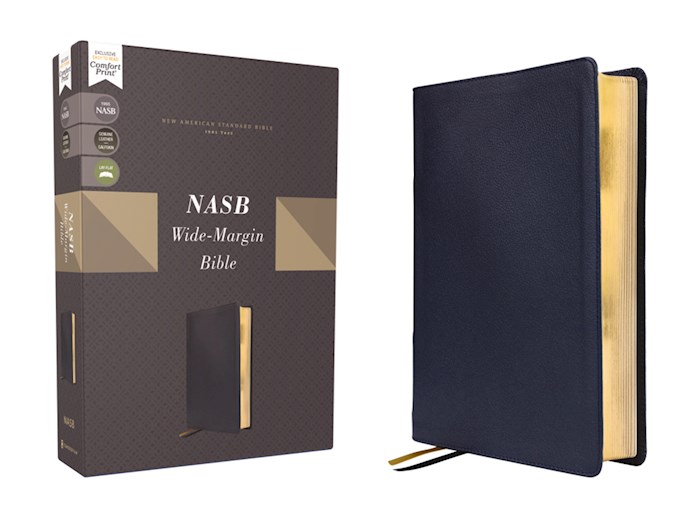 {=NASB 1995 Wide Margin Bible (Comfort Print)-Navy Genuine Calfskin Leather}