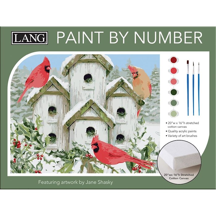 {=Paint By Numbers-Cardinal Birdhouse}