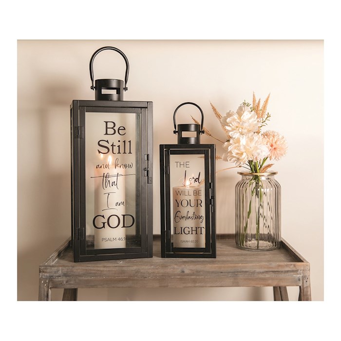 {=Lantern-Be Still And Know.../The Lord Will Be...  (Set Of 2)}