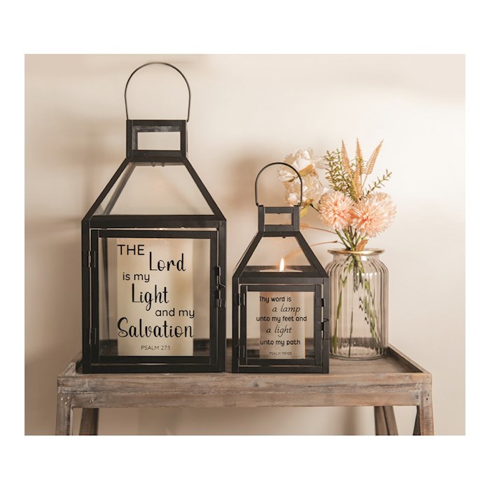 {=Lantern-The Lord Is My Light.../Thy Word Is A Lamp... (Set Of 2)}