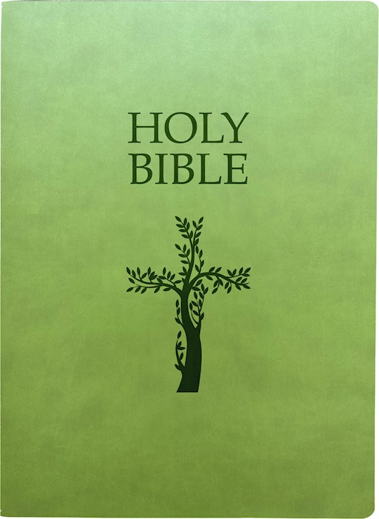 {=KJV Holy Bible Cross Design Large Print-Olive Ultrasoft}