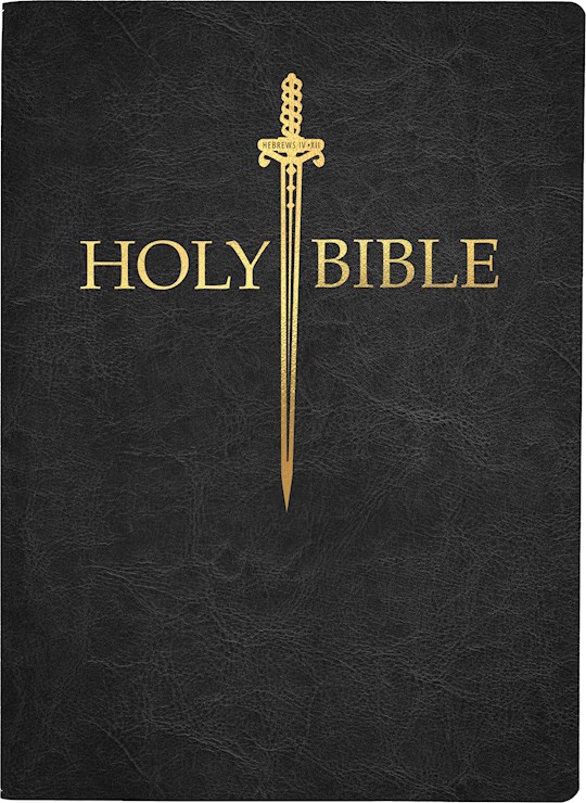 {=KJV Sword Bible Large Print-Black Genuine Leather Indexed}