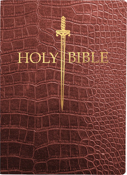 {=KJV Sword Bible Large Print-Walnut Alligator Bonded Leather Indexed}