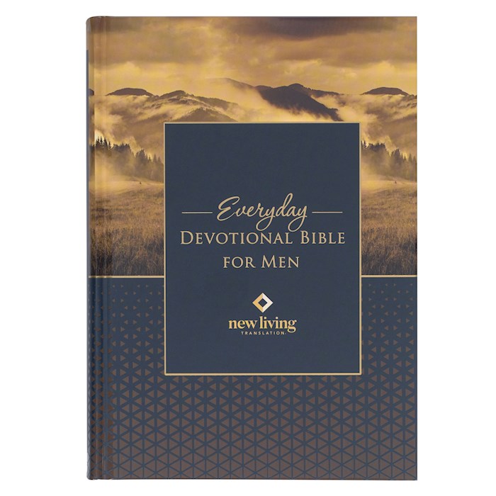 {=Devotional Bible NLT For Men-Hardcover-Clouds}