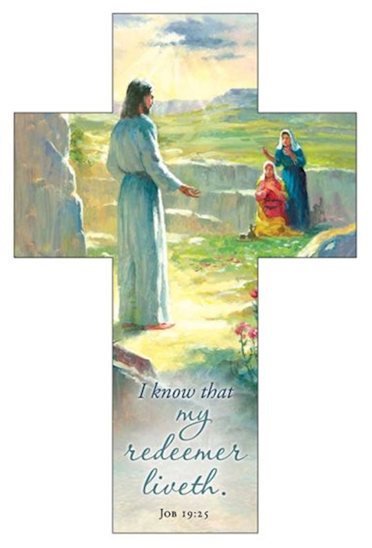 {=Bookmark-I Know That My Redeemer Liveth (Job 19:25) (Die-Cut Cross) (Pack Of 25)}